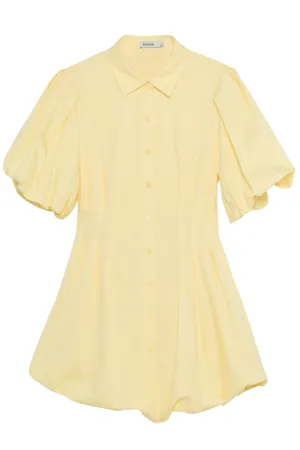 Cleo Balloon Pintuck Mini Dress | Buttercream