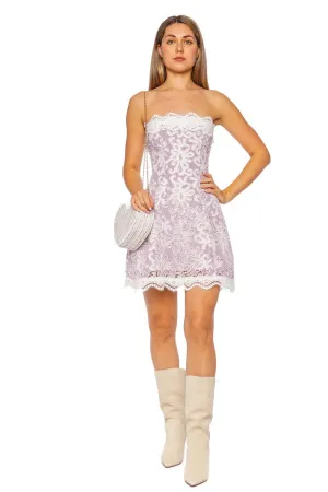 Colline Strapless Embroidered Lace Mini Dress