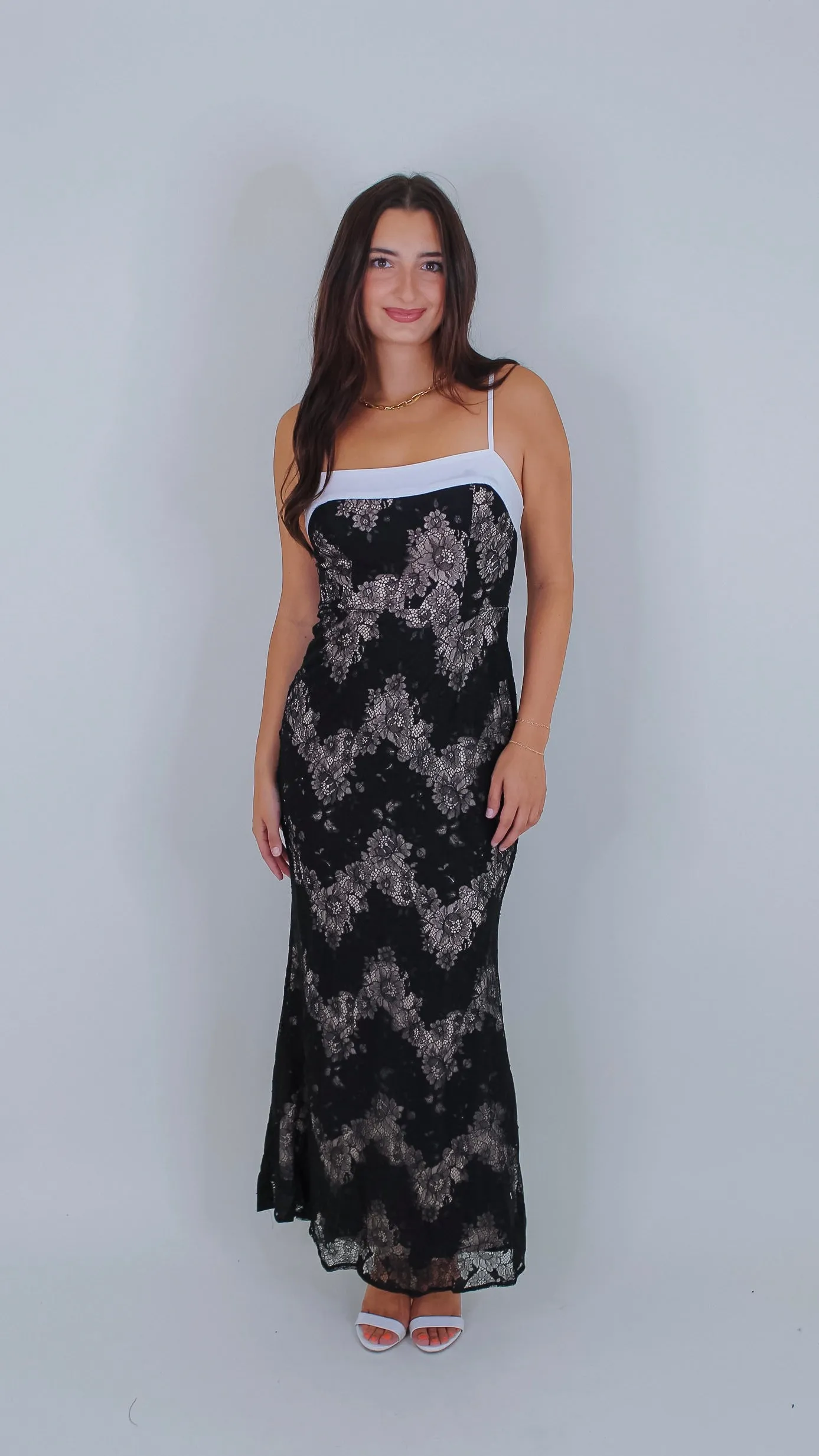 Cordelia Lace Black Maxi Dress