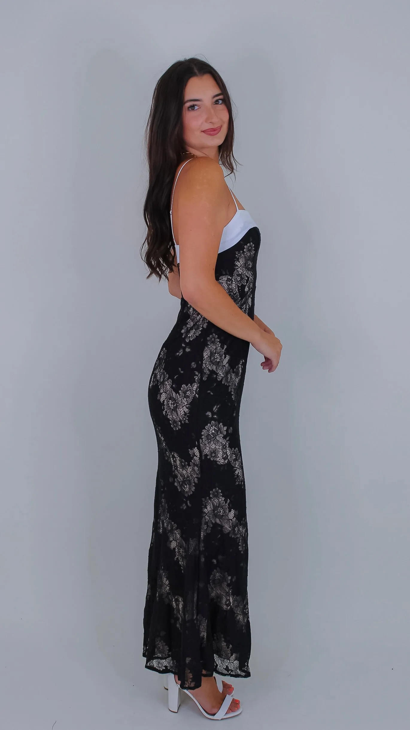 Cordelia Lace Black Maxi Dress