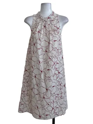 Cream Red Pattern Dress