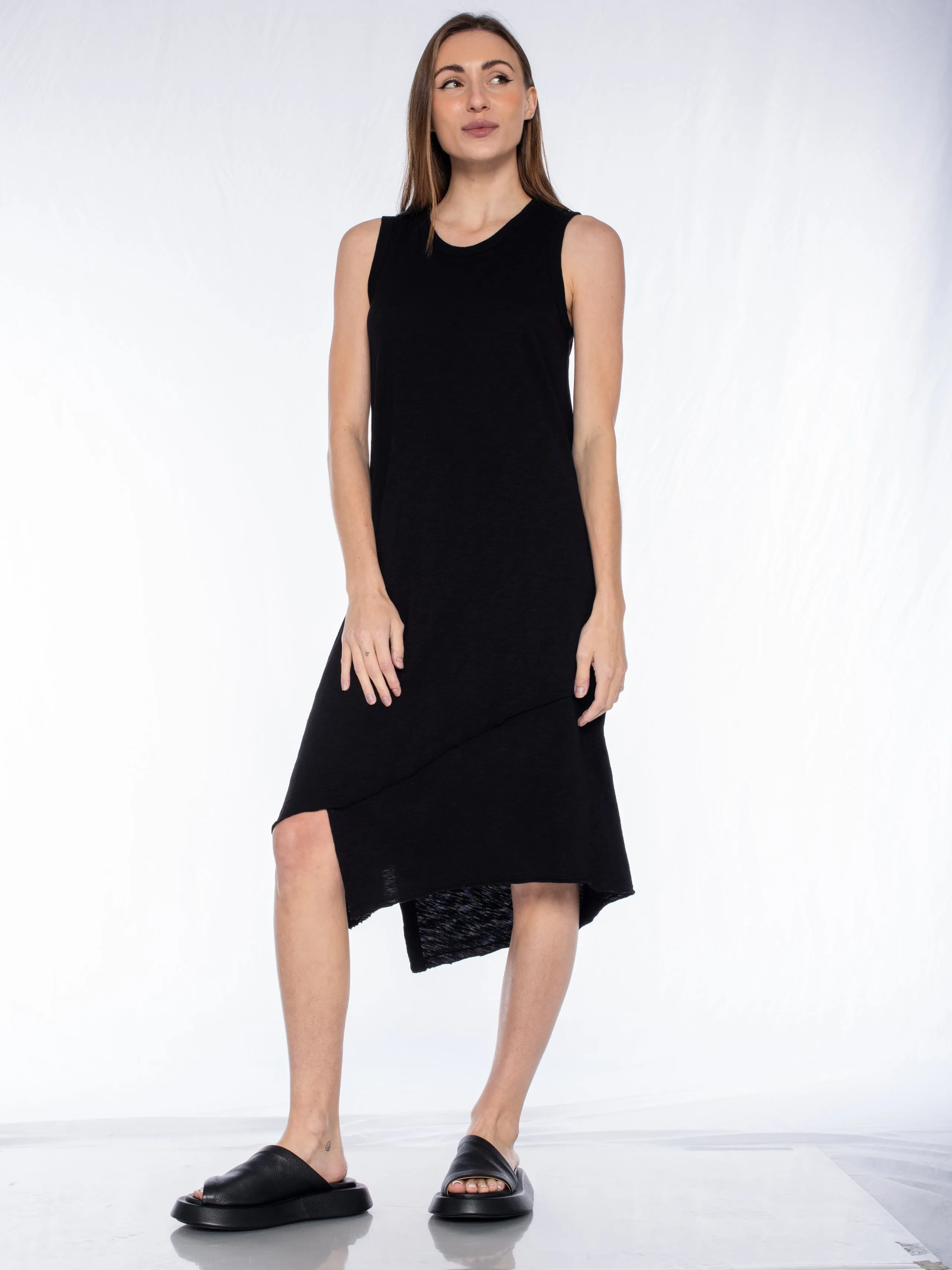 Crossover Hem Shell Dress