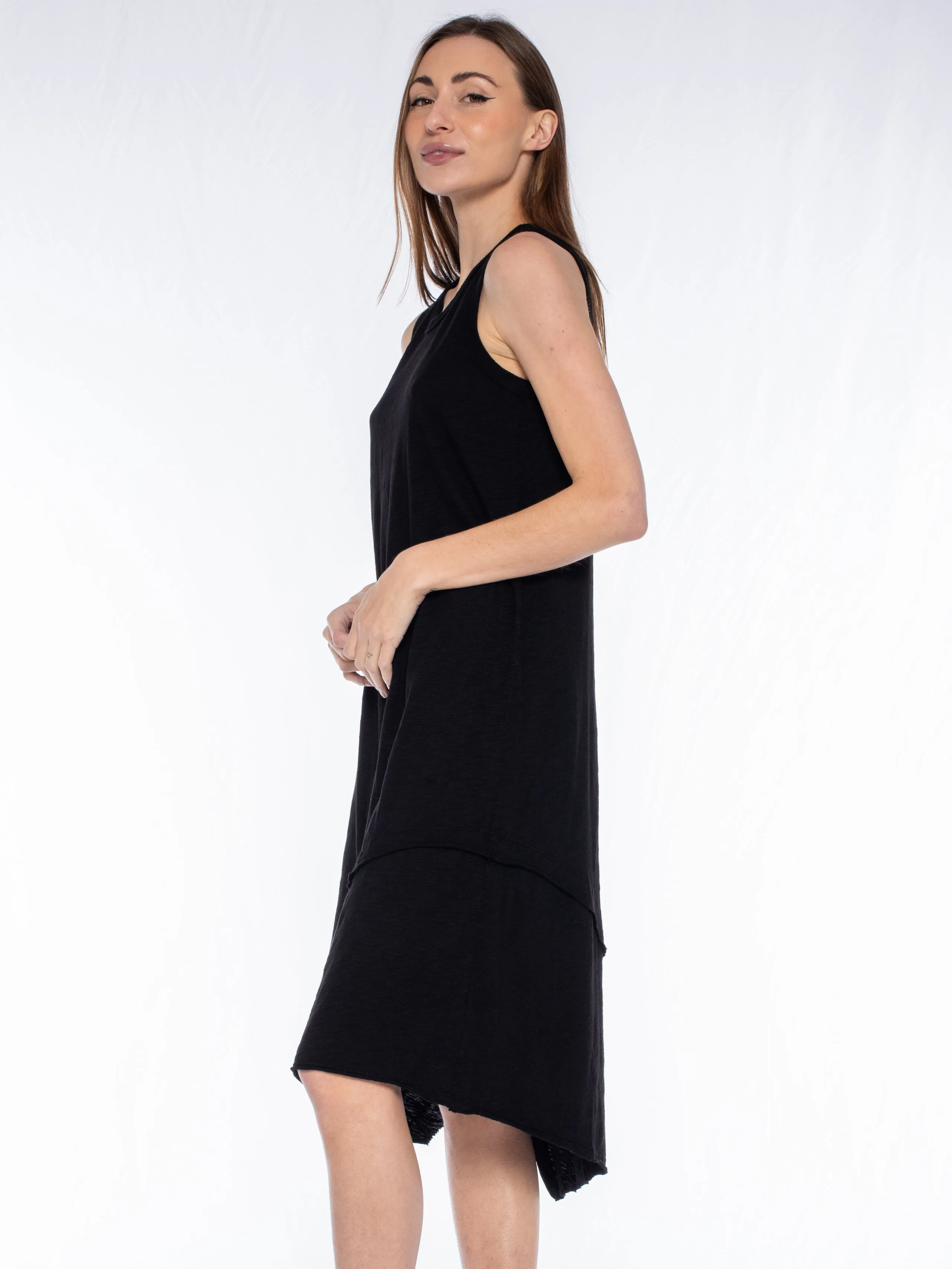 Crossover Hem Shell Dress