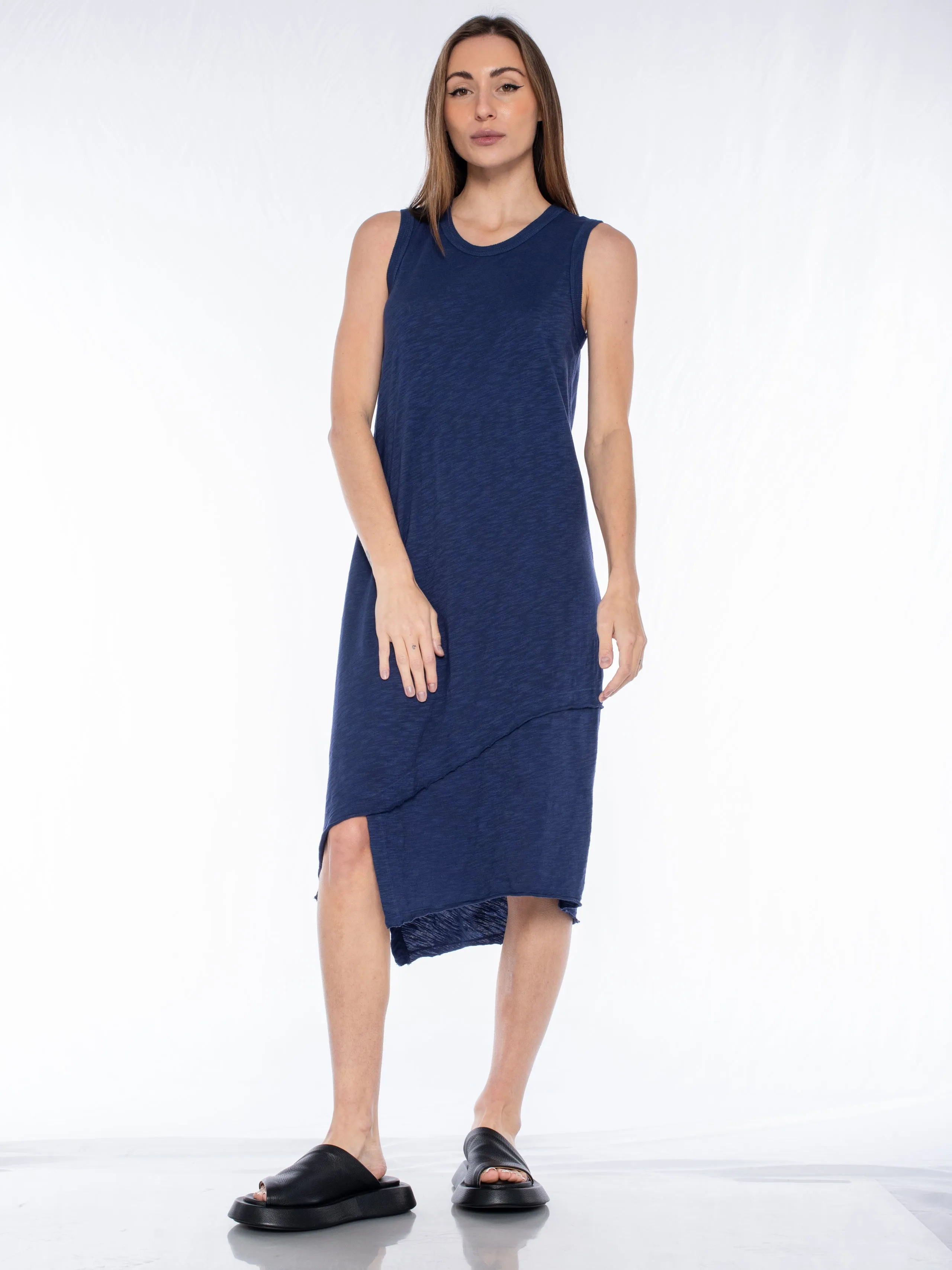 Crossover Hem Shell Dress