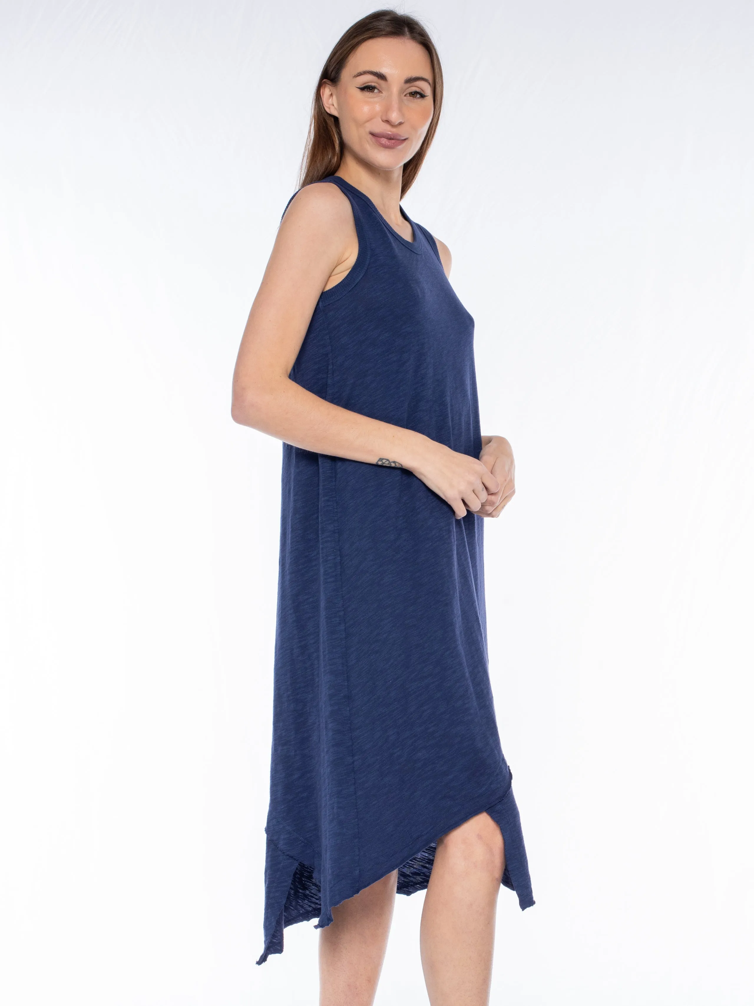 Crossover Hem Shell Dress