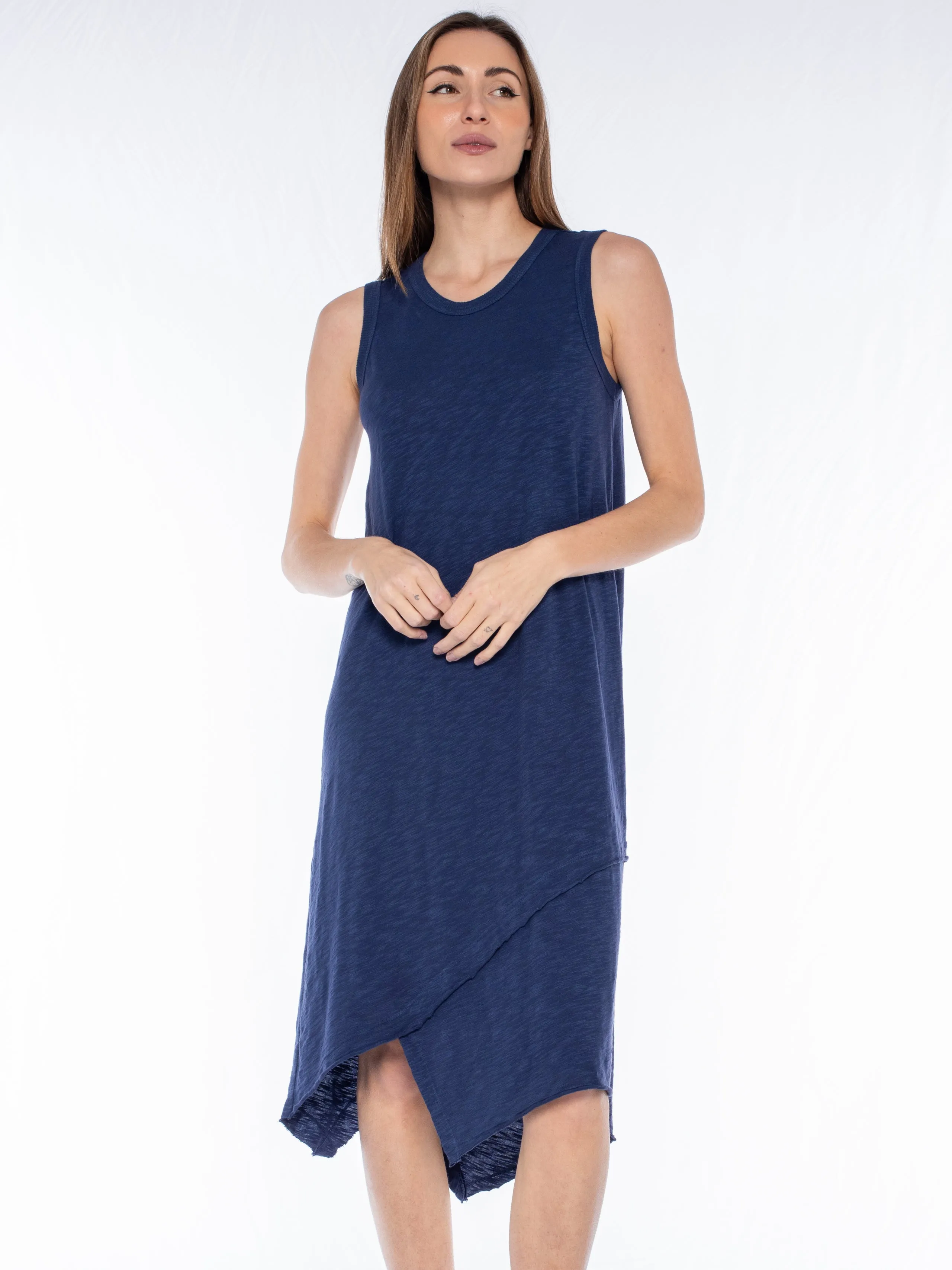 Crossover Hem Shell Dress