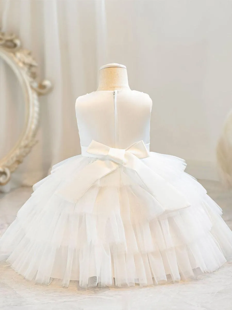 Cute Layer Mesh Sleevelss Princess Flower Girl Dress MKD1004