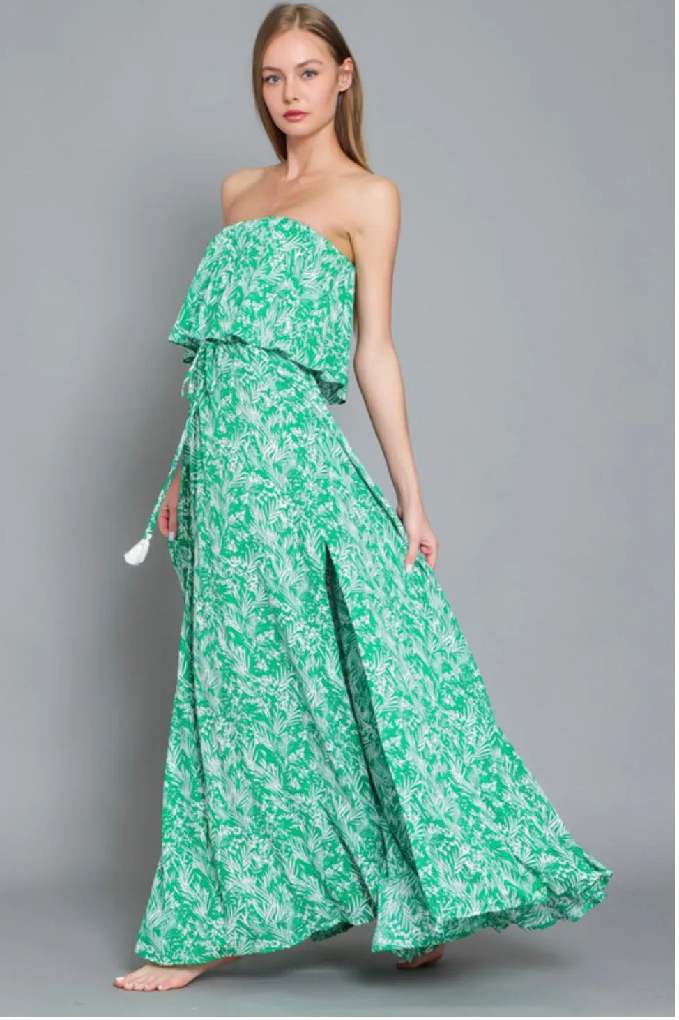 D40 FABULOUS FERN STRAPLESS DRESS