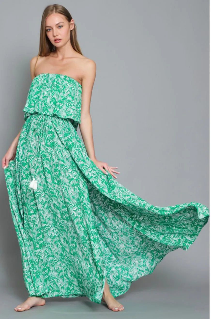 D40 FABULOUS FERN STRAPLESS DRESS