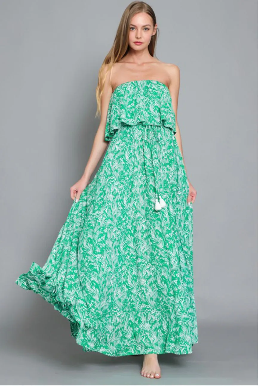 D40 FABULOUS FERN STRAPLESS DRESS