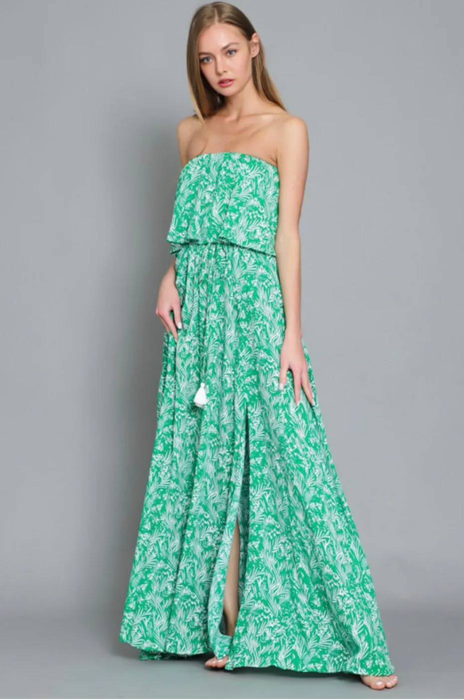 D40 FABULOUS FERN STRAPLESS DRESS