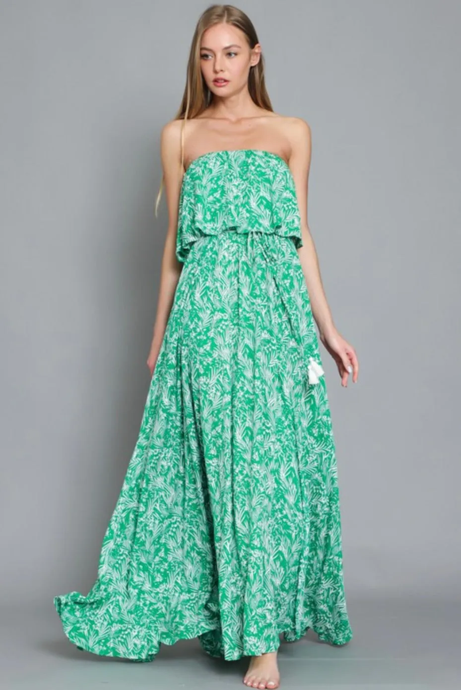 D40 FABULOUS FERN STRAPLESS DRESS
