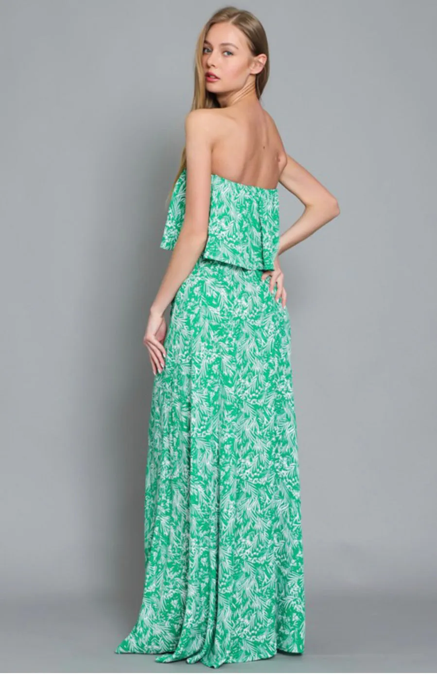 D40 FABULOUS FERN STRAPLESS DRESS