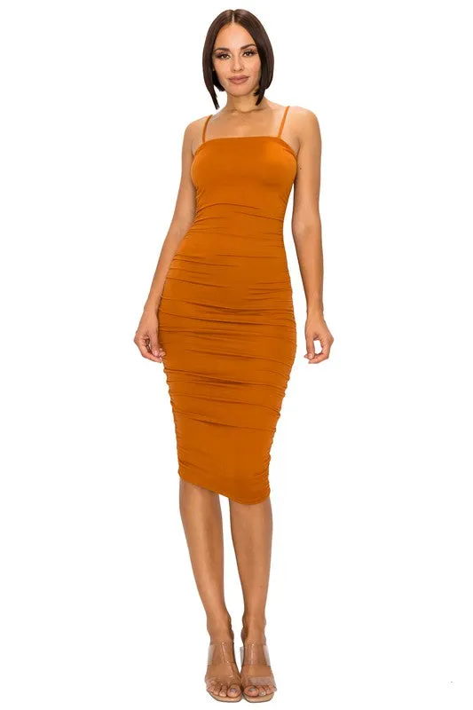 Día y Noche Midi Dress Set - Caramel