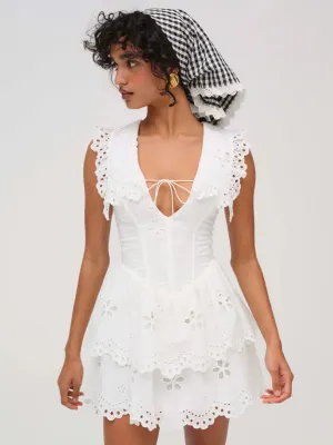 Daisy Eyelet Mini Dress