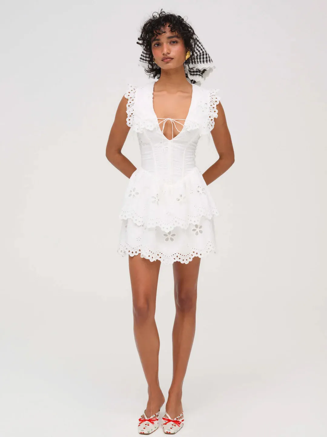 Daisy Eyelet Mini Dress