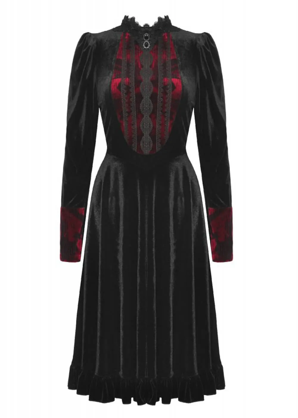 Dark In Love Vampire Scarlet Velvet Dress Black Red