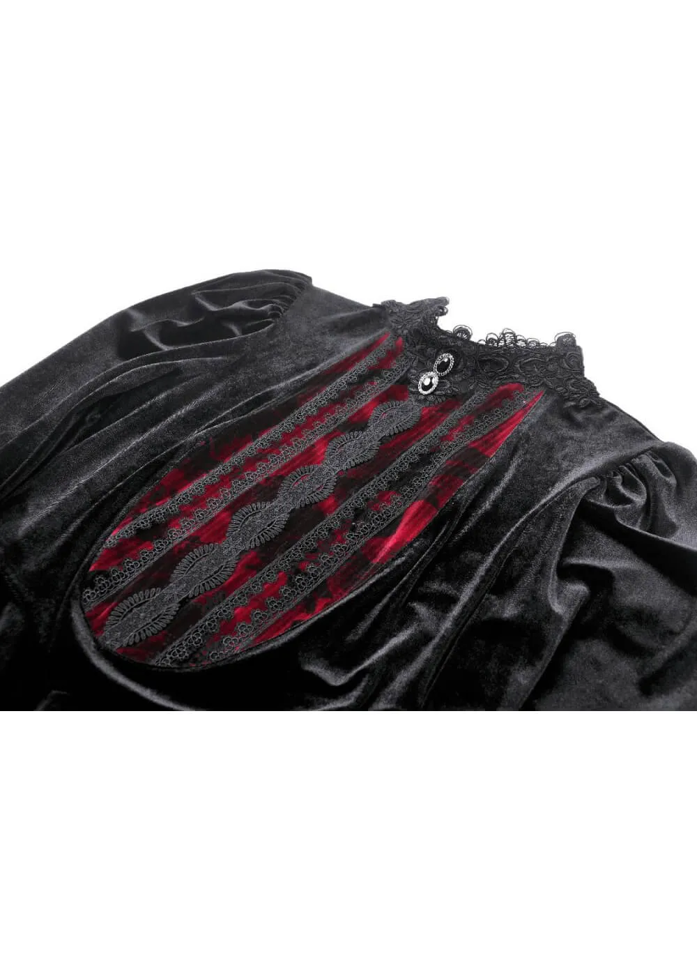 Dark In Love Vampire Scarlet Velvet Dress Black Red