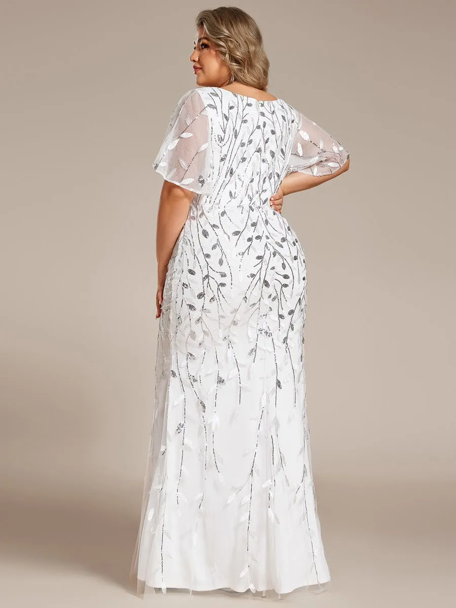 Devin silver and ivory wedding dress with sleeve Express NZ wide
