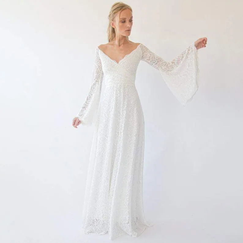 Dress with bell sleeves #1279