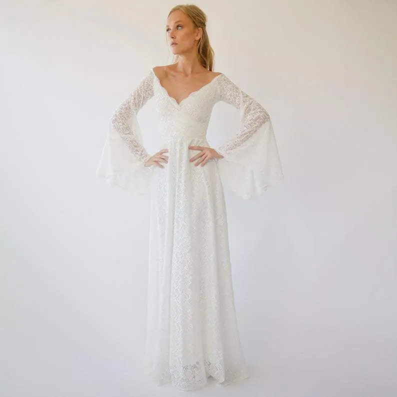 Dress with bell sleeves #1279