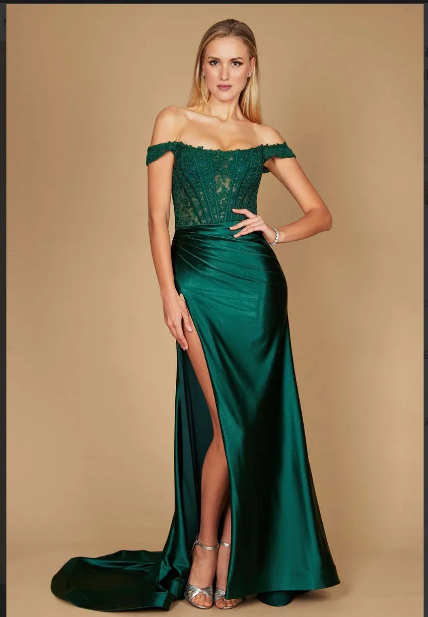 Dylan & Davids DD1340 Long Corset Mermaid Prom Formal Dress Off Shoulder