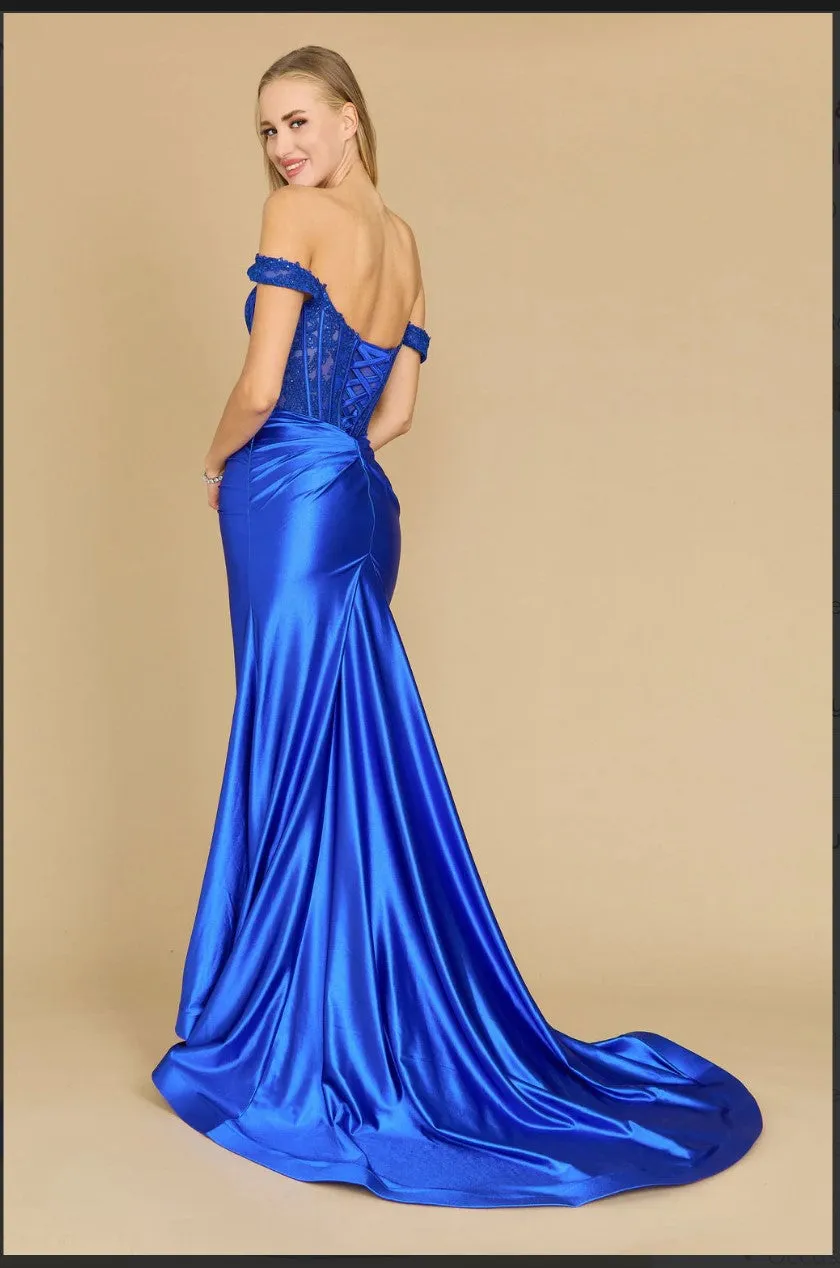 Dylan & Davids DD1340 Long Corset Mermaid Prom Formal Dress Off Shoulder