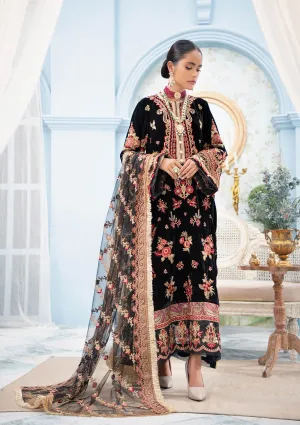 Elegant Party Dress Pakistani in Black Velvet #PF266