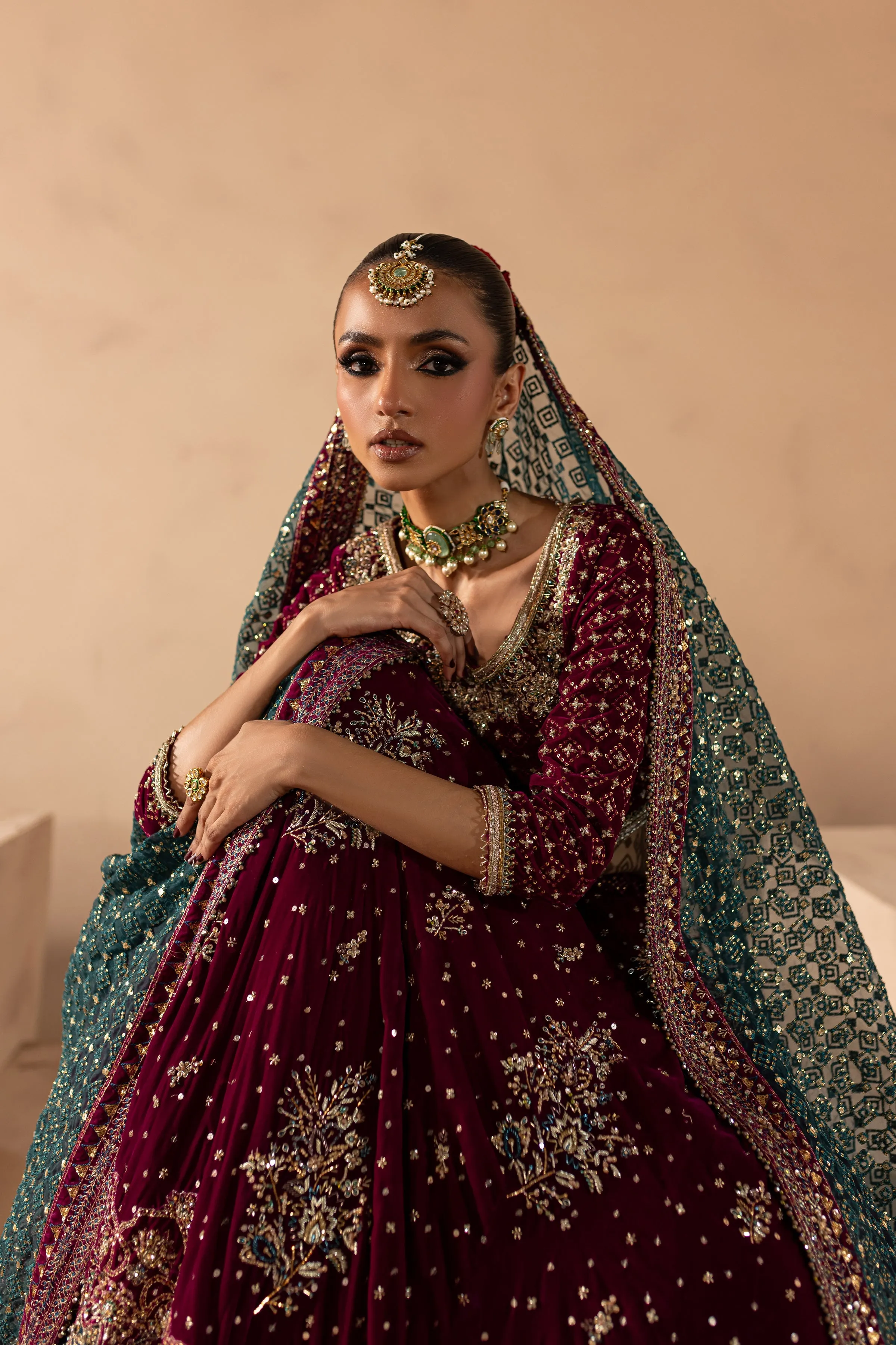 Embellished Choli Lehenga Style Pakistani Bridal Dress