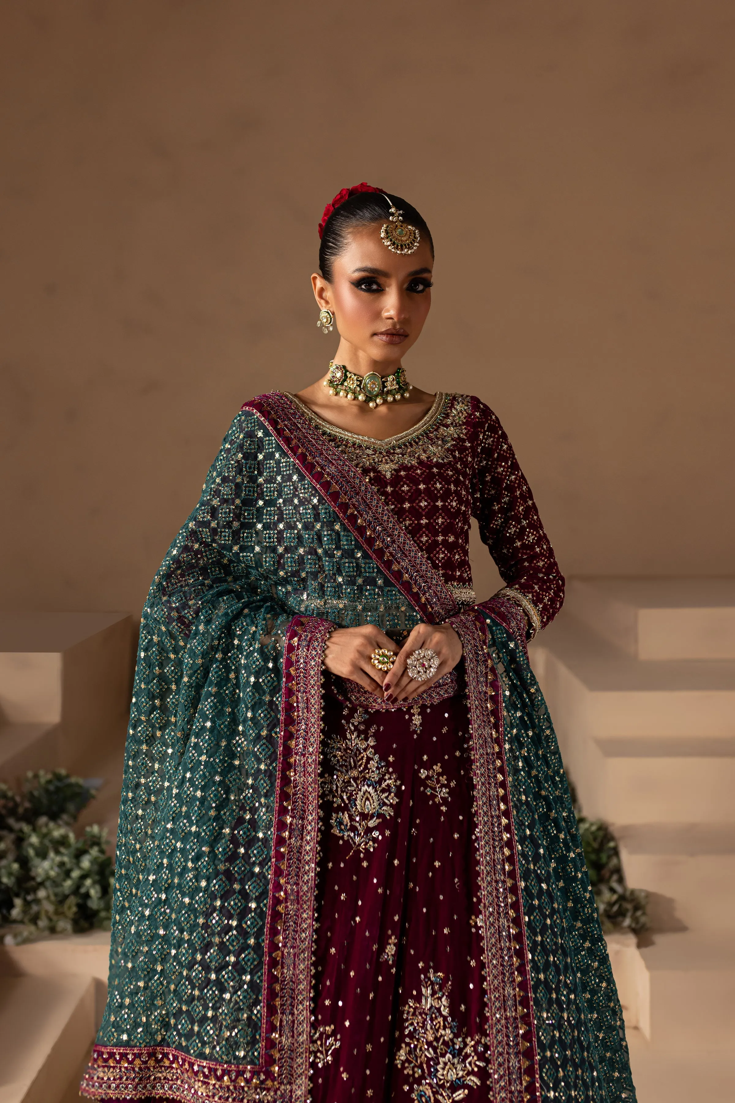 Embellished Choli Lehenga Style Pakistani Bridal Dress