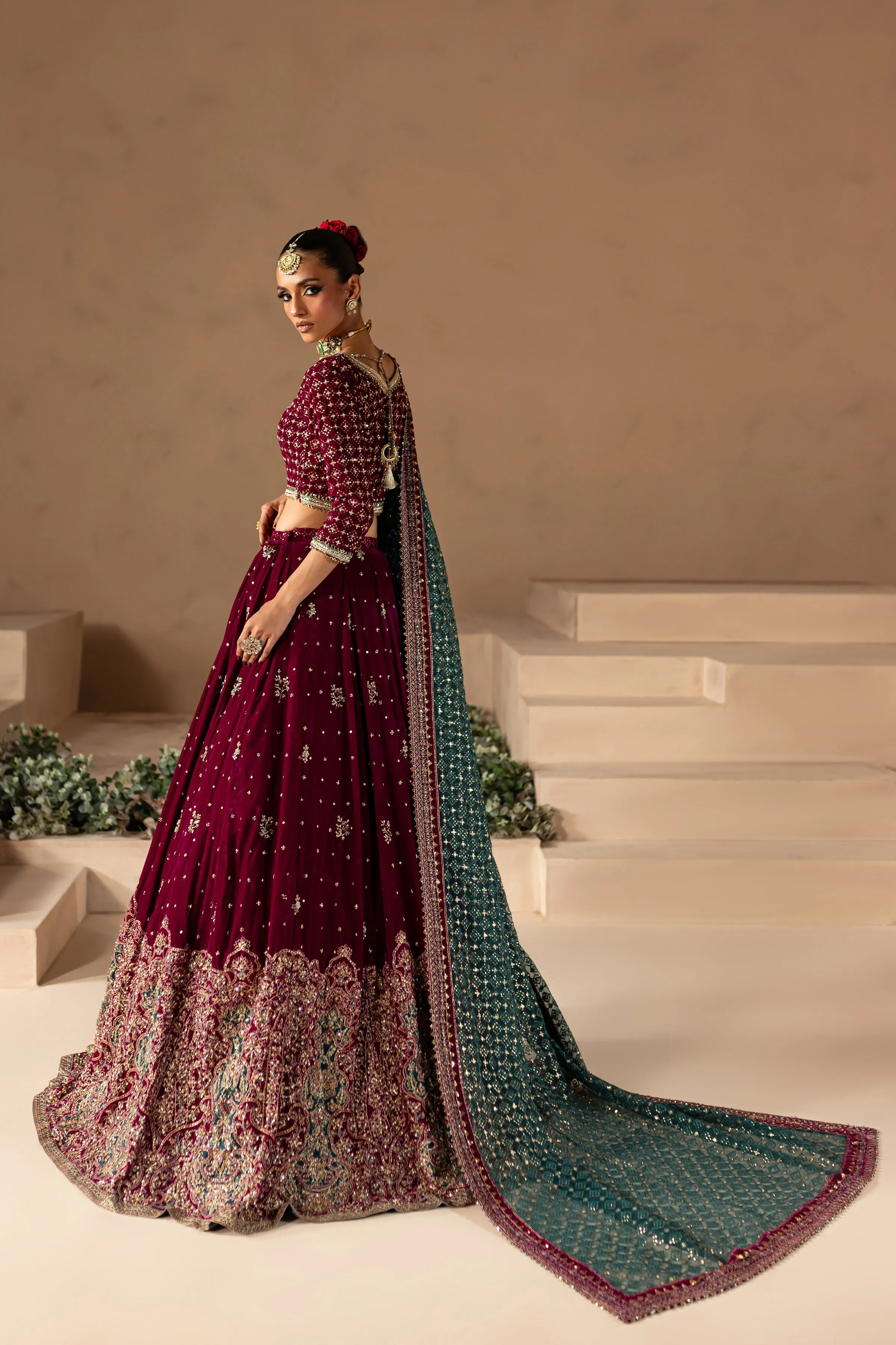 Embellished Choli Lehenga Style Pakistani Bridal Dress