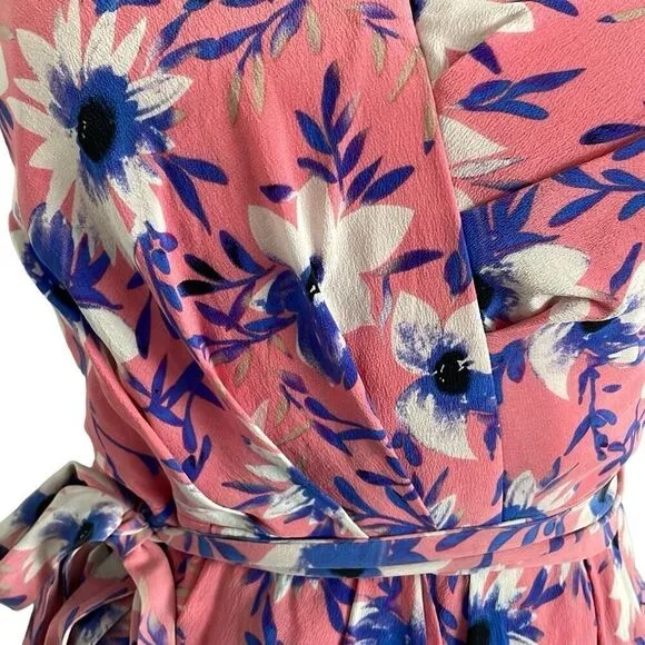 EUC! Yumi Kim Pink Blue Floral Strapless Mini Dress - Size Small