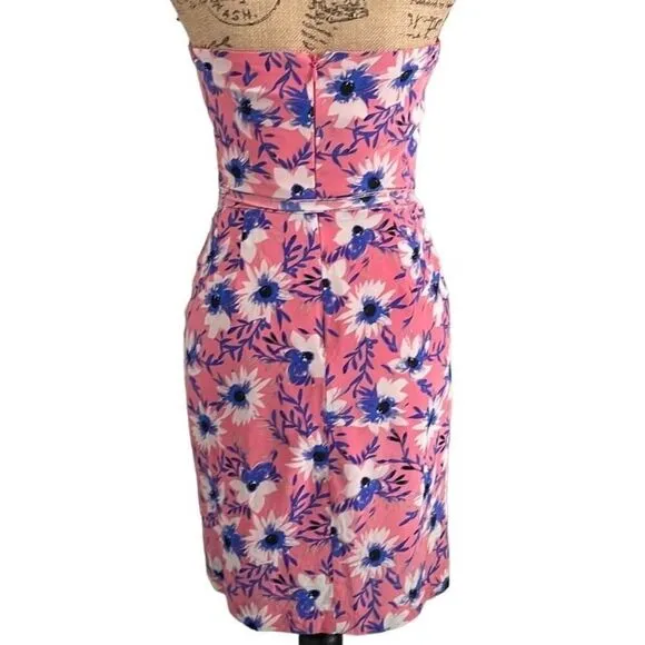 EUC! Yumi Kim Pink Blue Floral Strapless Mini Dress - Size Small