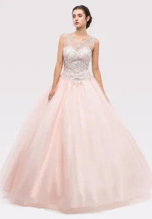 Eureka 6050 Beaded Bodice Dress with Lace Up Cut-Out Back