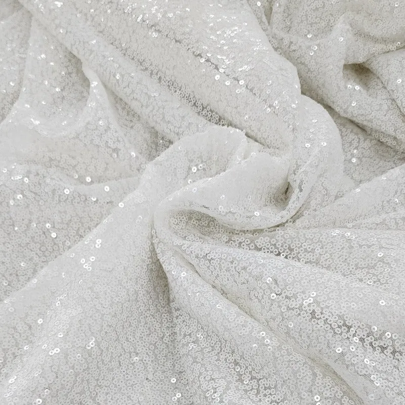 Euro Sequin Fabric White 130cm