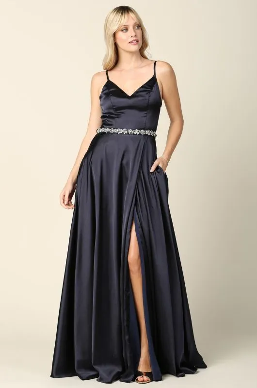 Eva Size M 3359 Navy Bridesmaid Dress