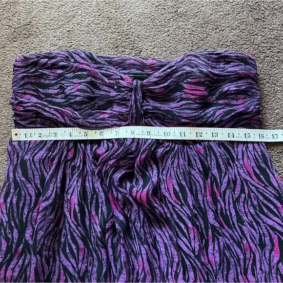 Express Vintage 100% Silk Chiffon Strapless Dress