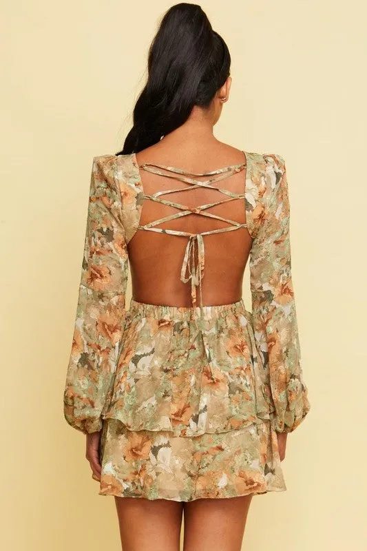 Flirt Alert Mini Dress - Hazel Sage