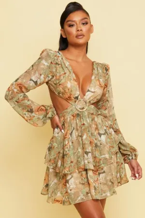 Flirt Alert Mini Dress - Hazel Sage