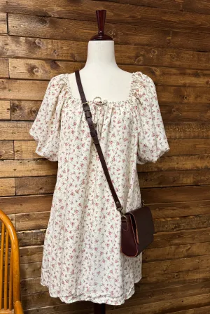 FLORAL PUFF SLEEVE MINI DRESS