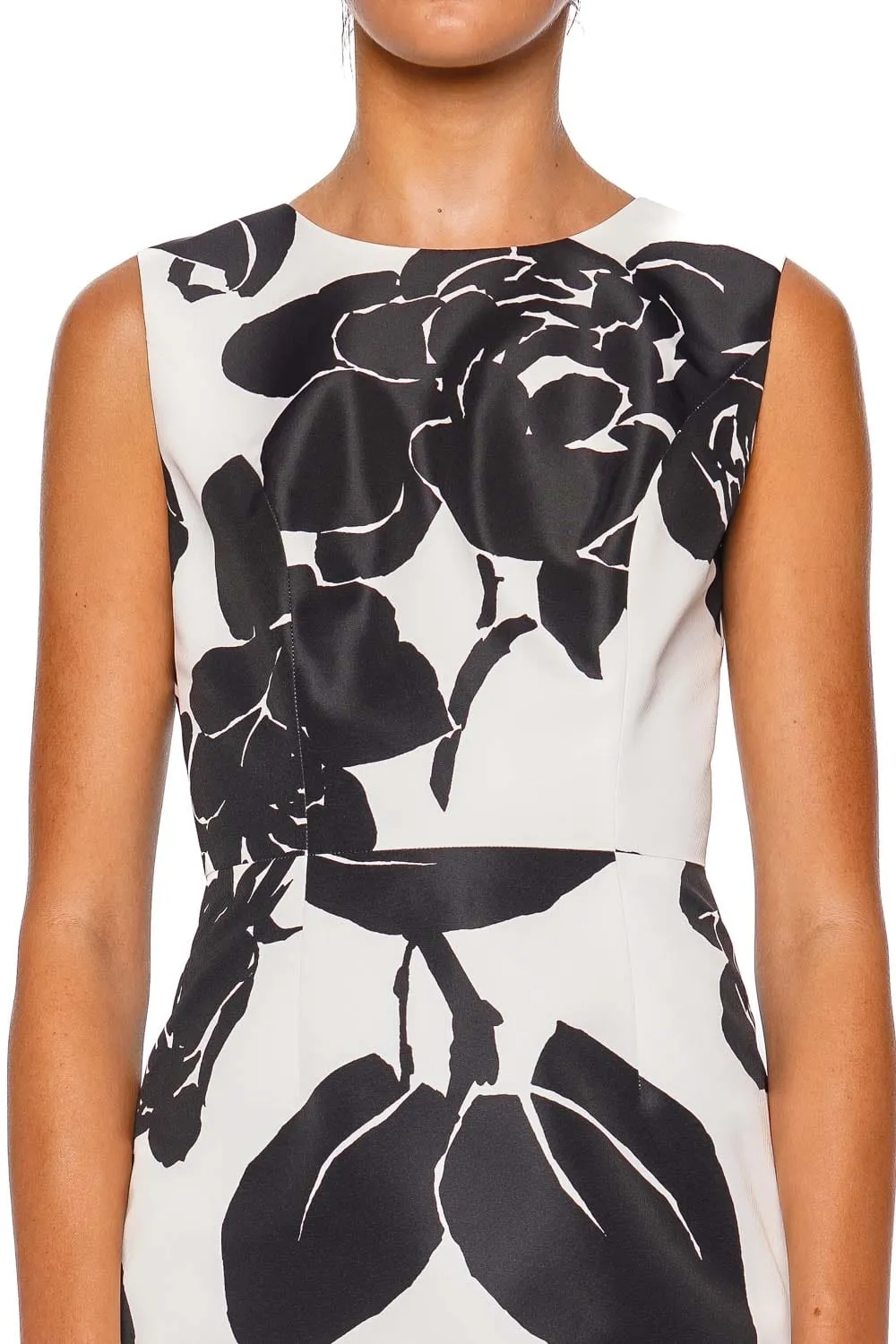Floral Sleeveless Faille Mini Dress