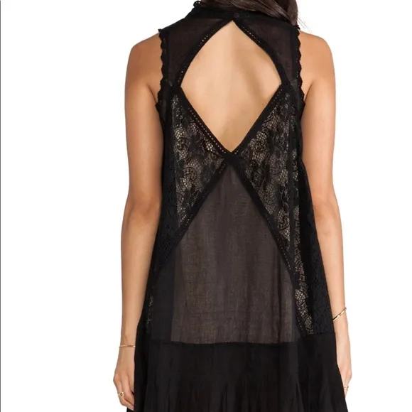 Free People Angel Lace Dress fully lined black.