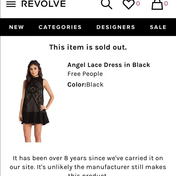 Free People Angel Lace Dress fully lined black.