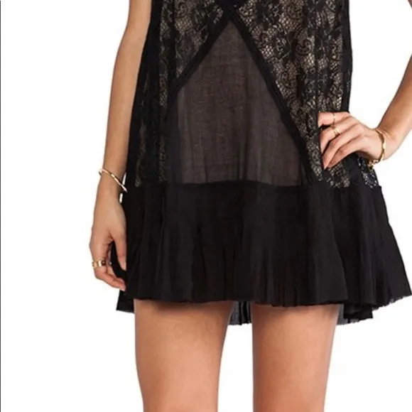 Free People Angel Lace Dress fully lined black.