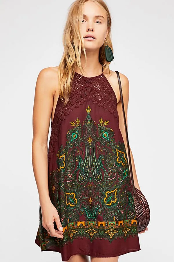 FREE PEOPLE PRINTED MINI DRESS-