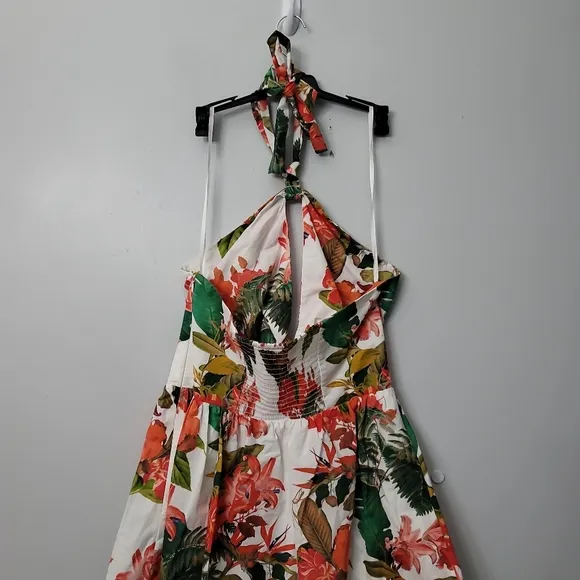 Gianni Bini Charlotte Halter Neck Sleeveless Tie Front A-Line Dress