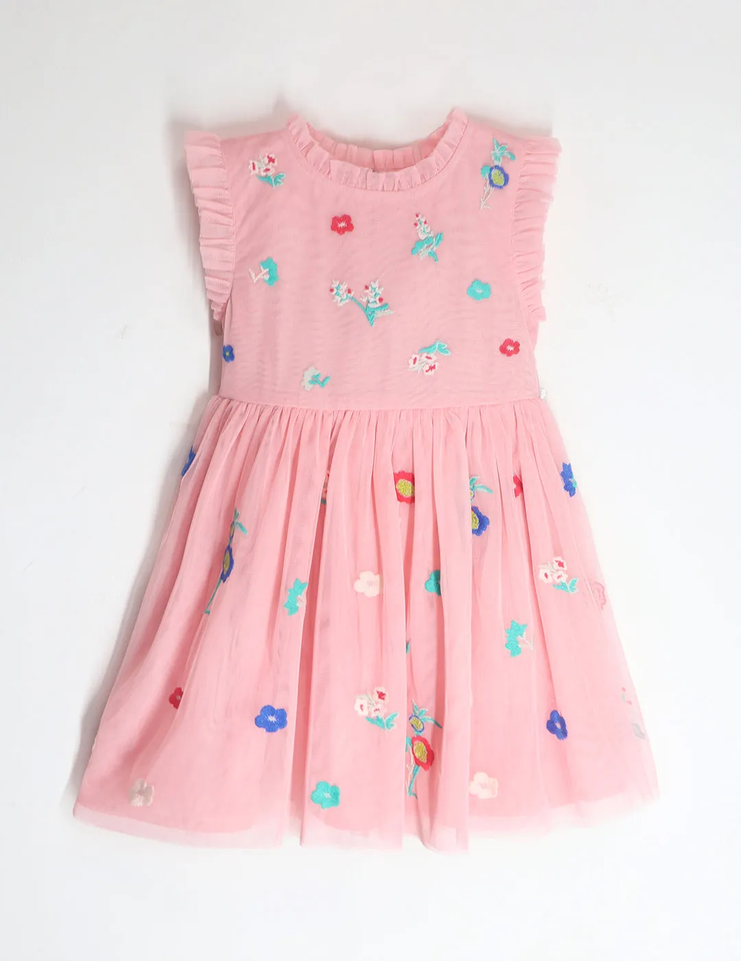 Girls Pink Color Embroidery Dress