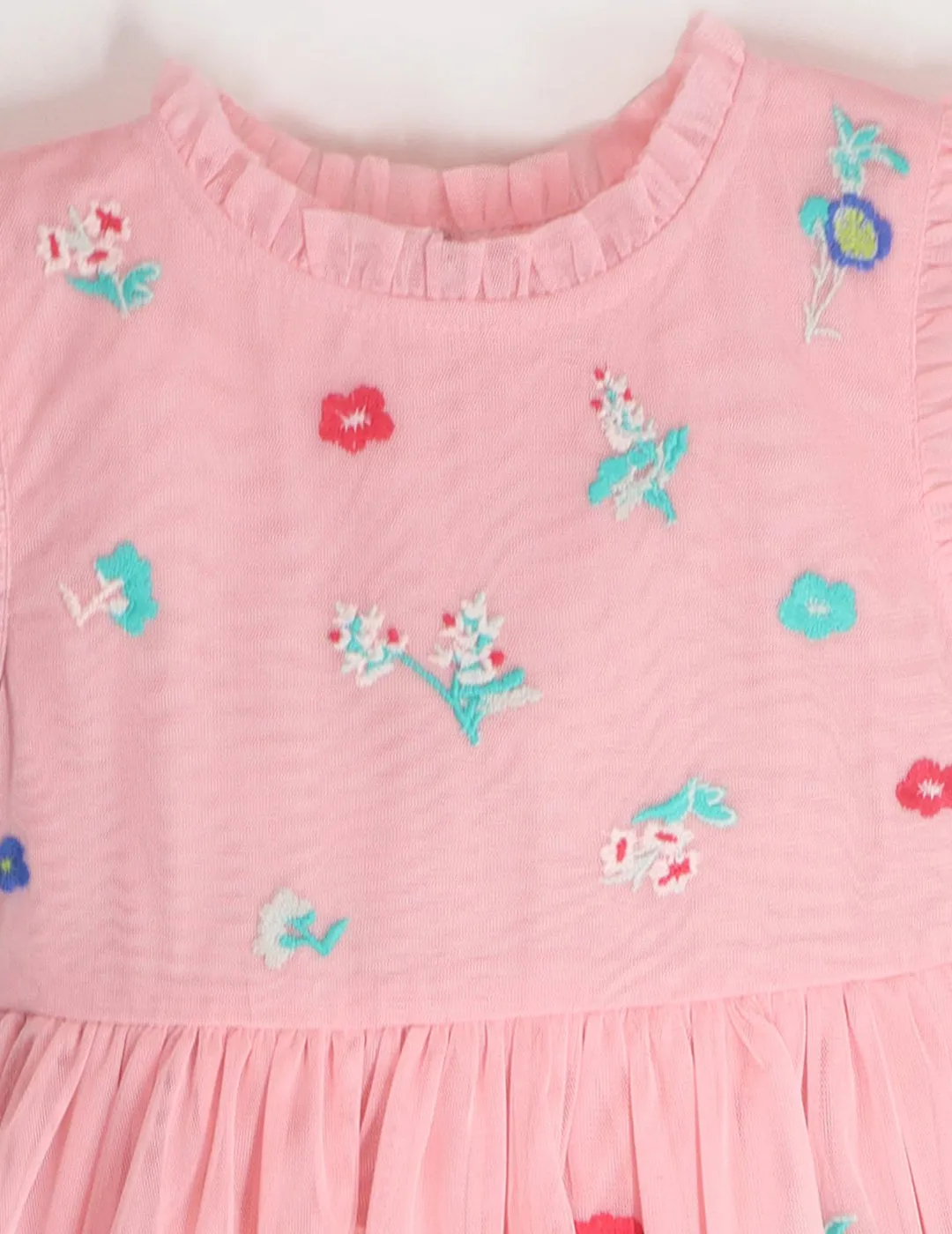 Girls Pink Color Embroidery Dress