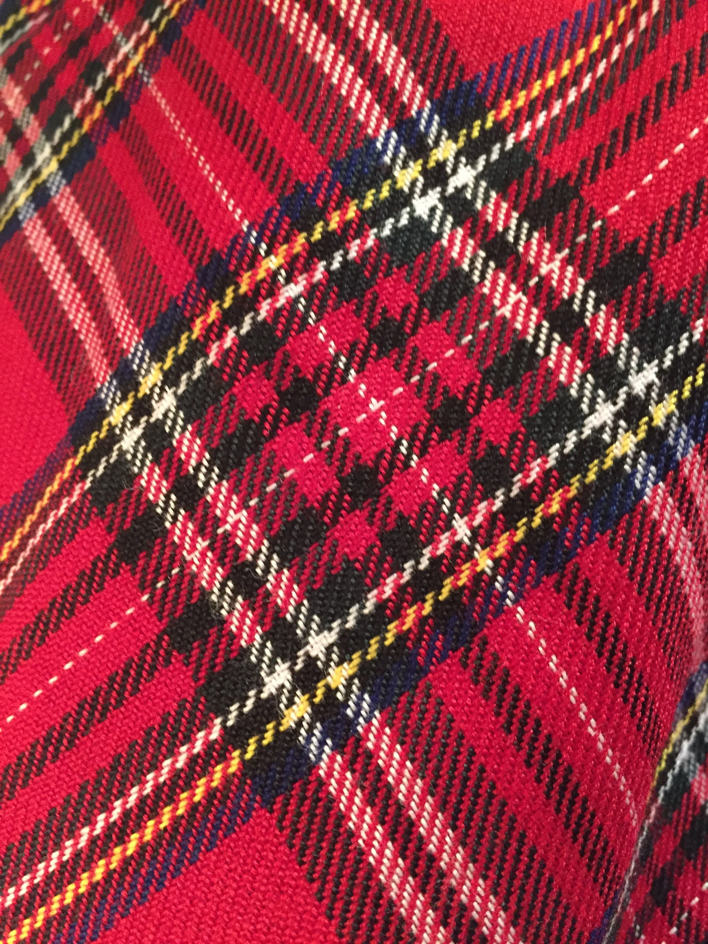 Girls Red Plaid Holiday Dress with Velvet Trim LT-C814R
