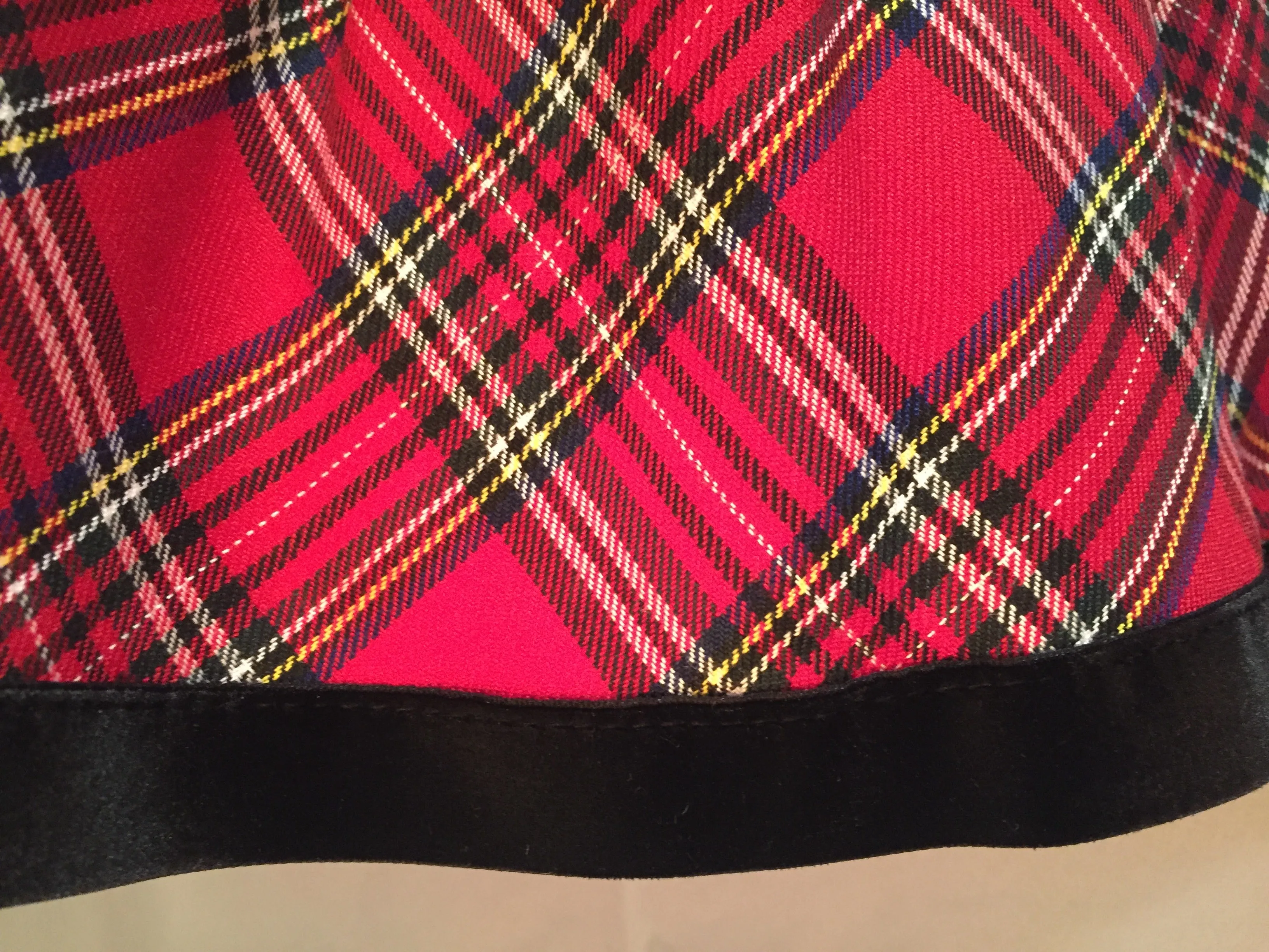 Girls Red Plaid Holiday Dress with Velvet Trim LT-C814R